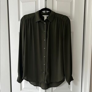 H&M Olive Green Button-Up Blouse